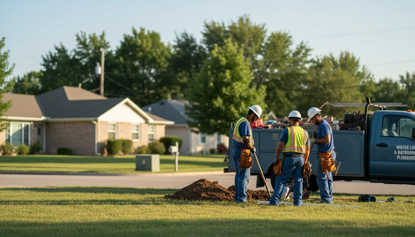 Residential water line and bathroom plumbing service in Lemont, PA